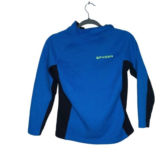 Spyder Boys Raider Sweater M 10/12 Blue Black Full Zip Pockets Jacket Outerwear - Picture 2 of 10
